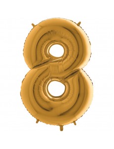 Balão Número 8 Dourado